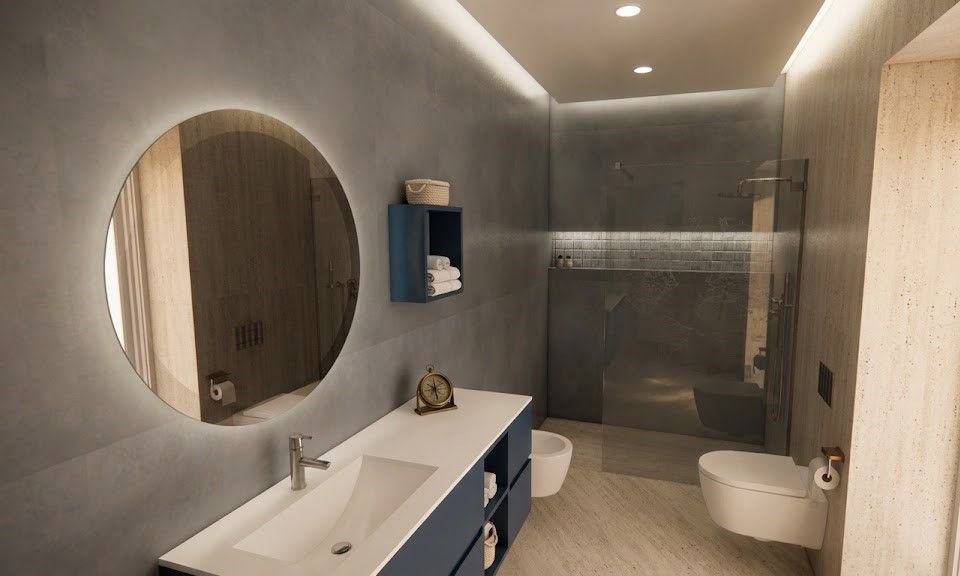 Bagno Camera Garibaldi: doccia walk-in in vetro